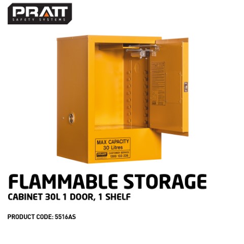 PRATT CABINET DG FLAMMABLE LIQUID 1 SHELF 30L 770 X 515 X 465MM